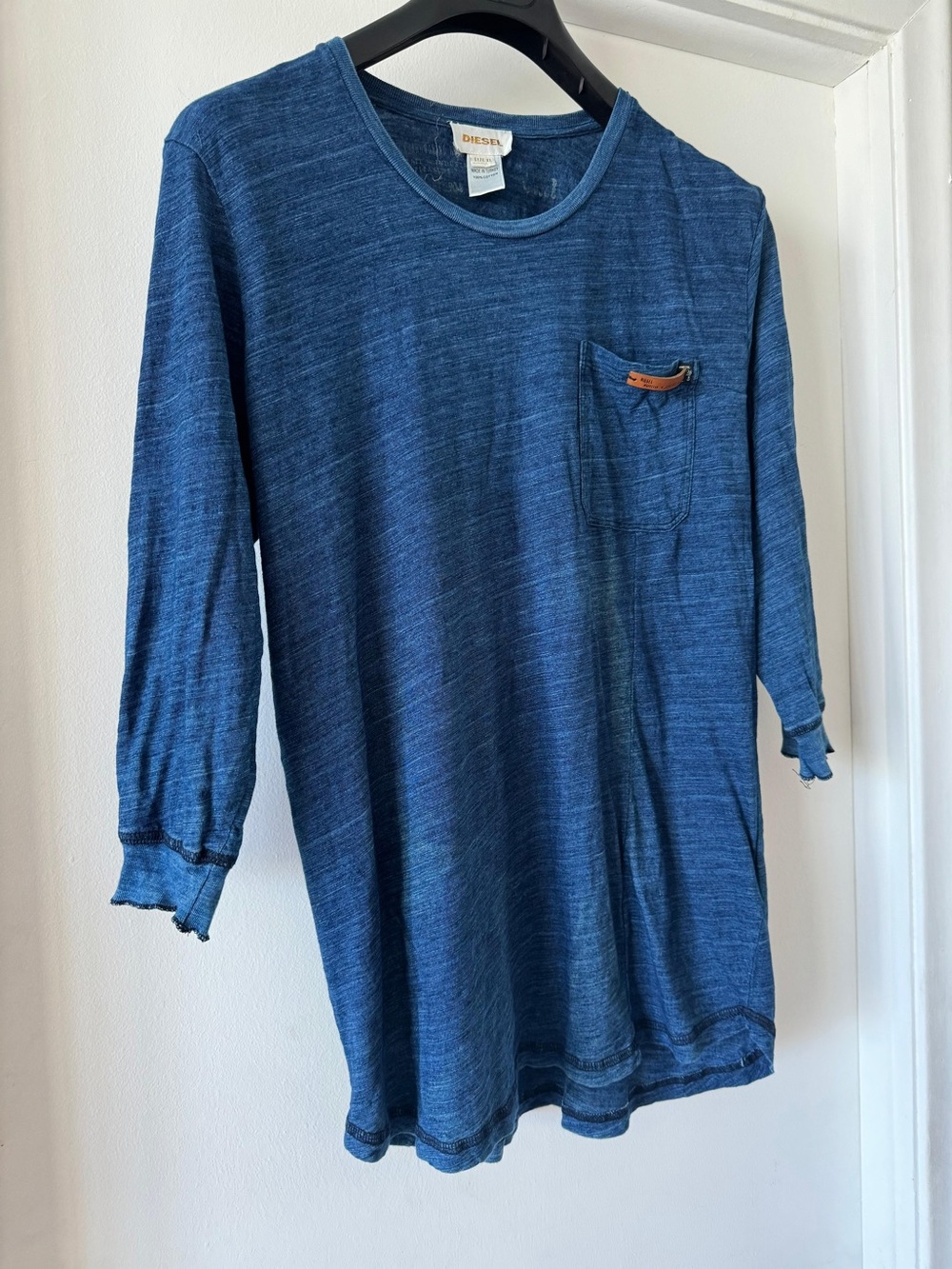 Diesel Indigo Blue Long-Sleeve Pocket Tee